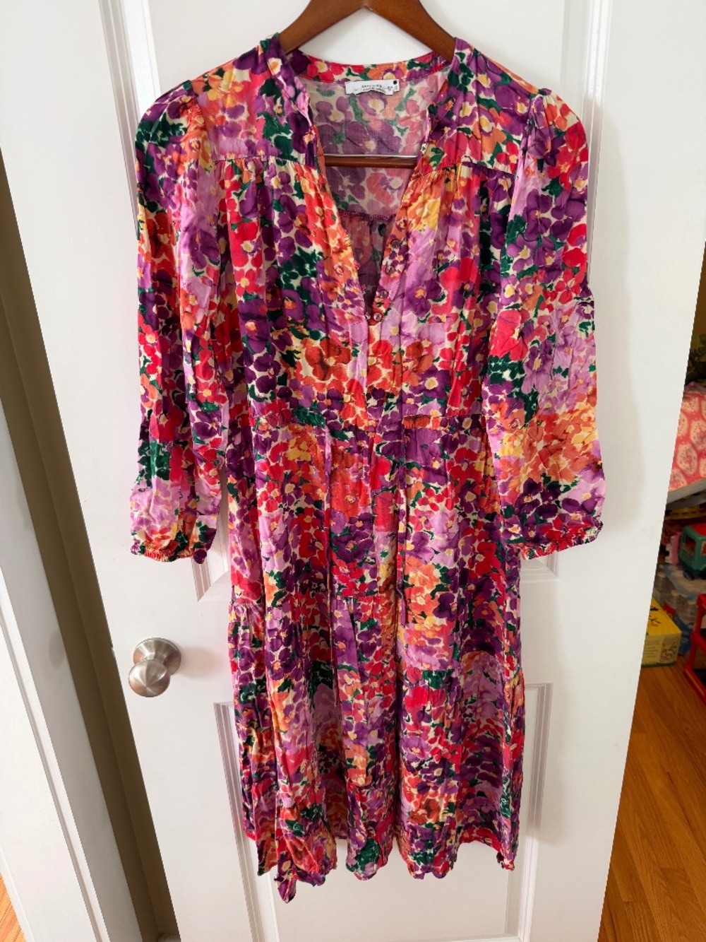 Reserved Floral Mini Dress – Size 38 (M) – Colorful Summer Dress